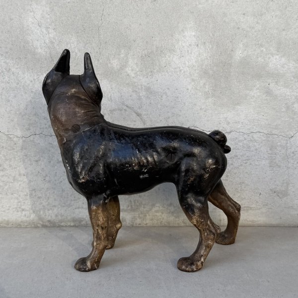 画像2: VINTAGE ANTIQUE BOSTON TERRIER DOOR STOPPER ヴィンテージ アンティーク ボストンテリア ドアストッパー / コレクタブル オブジェ キャストアイアン 鋳物 置物 犬 店舗什器 アメリカ (4) (2)