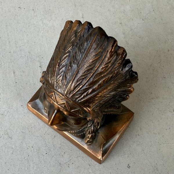 画像6: VINTAGE ANTIQUE INDIAN JAPANNED ヴィンテージ アンティーク インディアン ジャパンド ジャパンフィニッシュ オブジェ 貯金箱 / コレクタブル ジャパンカラー ディスプレイ 胸像 置物 アメリカ (6)