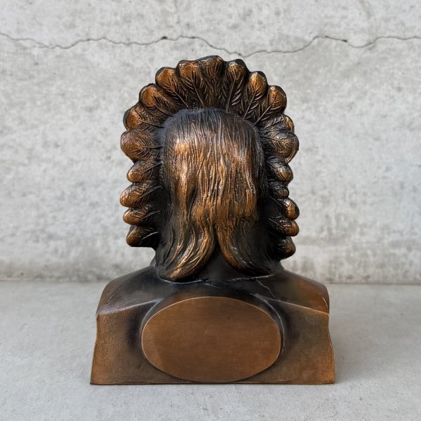 画像3: VINTAGE ANTIQUE INDIAN JAPANNED ヴィンテージ アンティーク インディアン ジャパンド ジャパンフィニッシュ オブジェ 貯金箱 / コレクタブル ジャパンカラー ディスプレイ 胸像 置物 アメリカ (3)