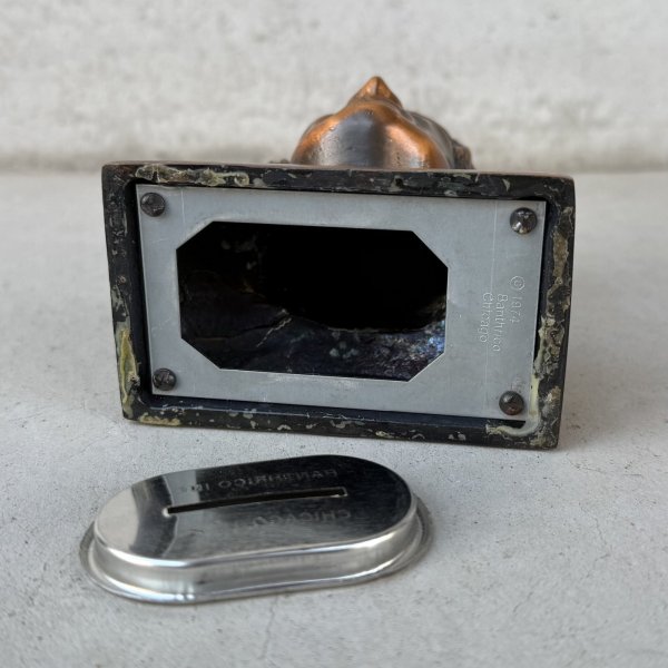 画像8: VINTAGE ANTIQUE INDIAN JAPANNED ヴィンテージ アンティーク インディアン ジャパンド ジャパンフィニッシュ オブジェ 貯金箱 / コレクタブル ジャパンカラー ディスプレイ 胸像 置物 アメリカ (8)