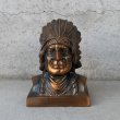 画像2: VINTAGE ANTIQUE INDIAN JAPANNED ヴィンテージ アンティーク インディアン ジャパンド ジャパンフィニッシュ オブジェ 貯金箱 / コレクタブル ジャパンカラー ディスプレイ 胸像 置物 アメリカ (2)