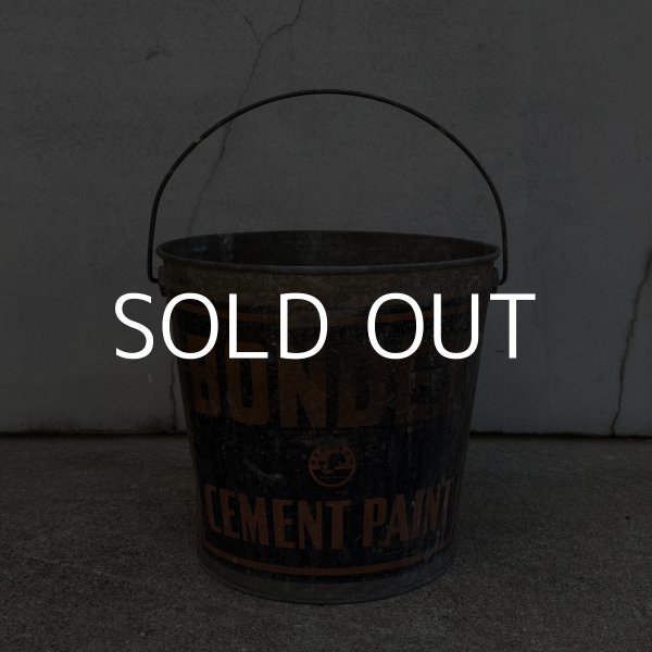 画像1: VINTAGE ANTIQUE BONDEX CEMENT PAINT BUCKET ヴィンテージ アンティーク セメントペイント バケツ / 缶 インダストリアル アドバタイジング ブリキ ディスプレイ 企業物 店舗什器 アメリカ (1)