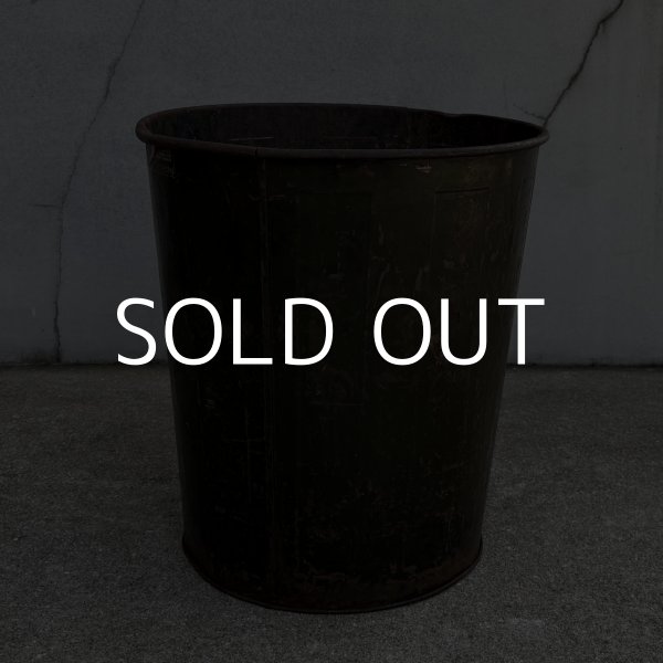 画像4: VINTAGE ANTIQUE TRASH CAN BUCKET ヴィンテージ アンティーク ゴミ箱 ダストボックス バケツ / 缶 インダストリアル 収納 カーキ 店舗什器 アメリカ (2) (4)