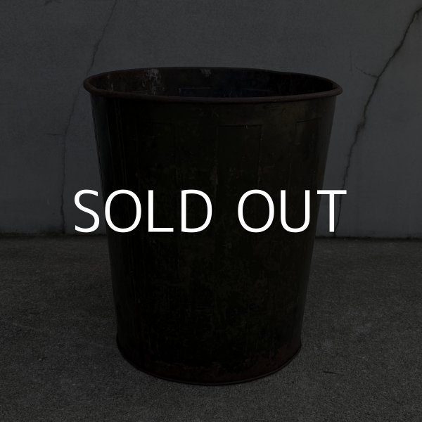 画像3: VINTAGE ANTIQUE TRASH CAN BUCKET ヴィンテージ アンティーク ゴミ箱 ダストボックス バケツ / 缶 インダストリアル 収納 カーキ 店舗什器 アメリカ (2) (3)