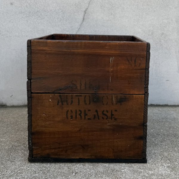 画像4: VINTAGE ANTIQUE WOOD CRATE WOODEN BOX SHELL ヴィンテージ アンティーク シェル ウッドボックス 木箱 /  コレクタブル アドバタイジング モーター系 ガレージ インテリア ケース 収納 店舗什器 企業物 アメリカ USA  (4)