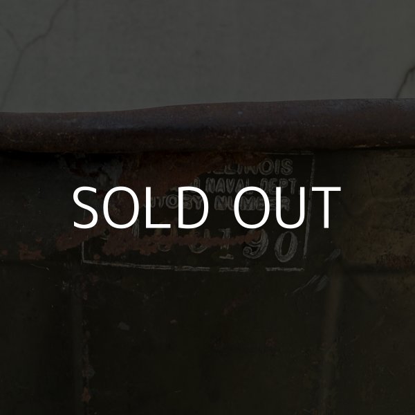 画像8: VINTAGE ANTIQUE TRASH CAN BUCKET ヴィンテージ アンティーク ゴミ箱 ダストボックス バケツ / 缶 インダストリアル 収納 カーキ 店舗什器 アメリカ (2) (8)