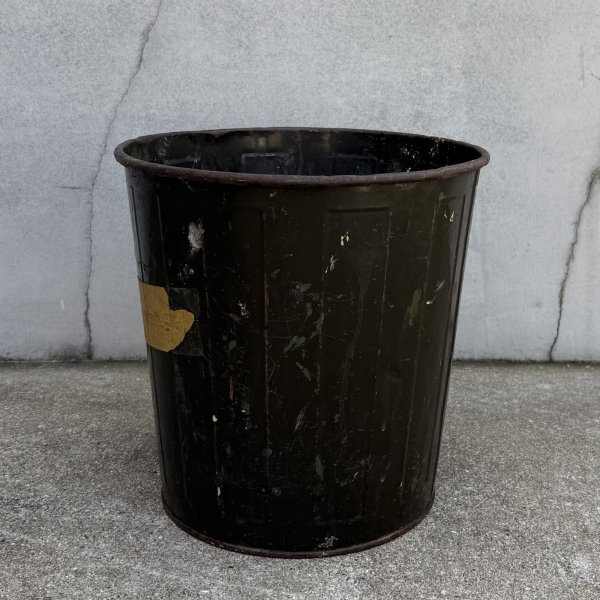 画像4: VINTAGE ANTIQUE TRASH CAN BUCKET ヴィンテージ アンティーク ゴミ箱 ダストボックス バケツ / 缶 インダストリアル 収納 カーキ 店舗什器 アメリカ (1) (4)