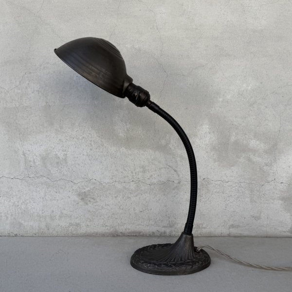 画像4: VINTAGE ANTIQUE DESKLAMP GE ヴィンテージ アンティーク デスクランプ スタンドライト 卓上ライト テーブルランプ 照明 / グースネック アイアン E26 店舗什器 アメリカ (2) (4)