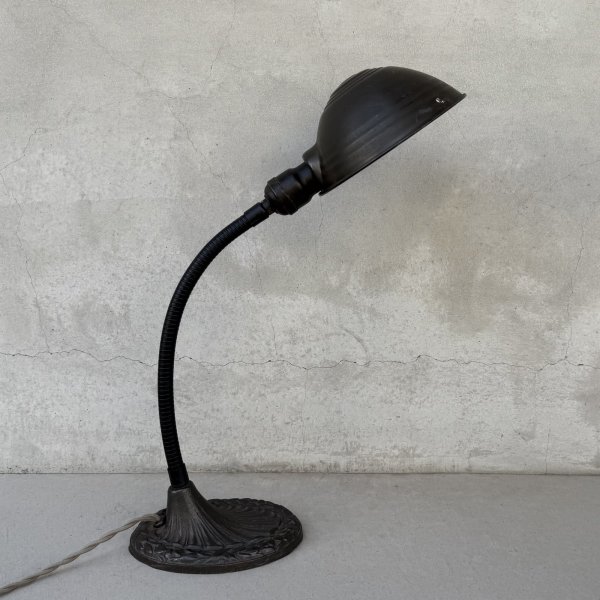 画像3: VINTAGE ANTIQUE DESKLAMP GE ヴィンテージ アンティーク デスクランプ スタンドライト 卓上ライト テーブルランプ 照明 / グースネック アイアン E26 店舗什器 アメリカ (2) (3)