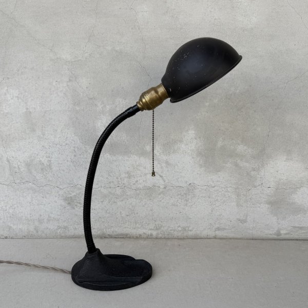 画像3: VINTAGE ANTIQUE DESKLAMP BRYANT ヴィンテージ アンティーク デスクランプ スタンドライト 卓上ライト テーブルランプ 照明 / グースネック アイアン 黒色 E26 店舗什器 アメリカ (3)