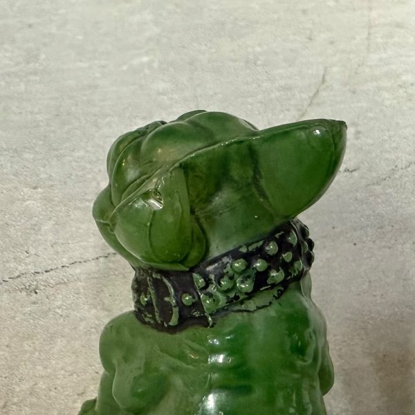 画像6: VINTAGE ANTIQUE  BULLDOG ヴィンテージ アンティーク フレンチブルドッグ オブジェ / コレクタブル ディスプレイ インテリア ガラス グリーン 置物 犬 動物 緑 アメリカ (2) (6)