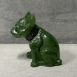 画像5: VINTAGE ANTIQUE  BULLDOG ヴィンテージ アンティーク フレンチブルドッグ オブジェ / コレクタブル ディスプレイ インテリア ガラス グリーン 置物 犬 動物 緑 アメリカ (2) (5)
