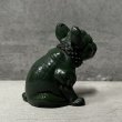 画像4: VINTAGE ANTIQUE  BULLDOG ヴィンテージ アンティーク フレンチブルドッグ オブジェ / コレクタブル ディスプレイ インテリア ガラス グリーン 置物 犬 動物 緑 アメリカ (1) (4)