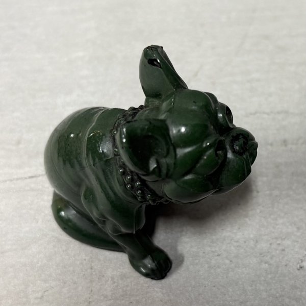 画像6: VINTAGE ANTIQUE  BULLDOG ヴィンテージ アンティーク フレンチブルドッグ オブジェ / コレクタブル ディスプレイ インテリア ガラス グリーン 置物 犬 動物 緑 アメリカ (1) (6)