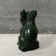 画像3: VINTAGE ANTIQUE  BULLDOG ヴィンテージ アンティーク フレンチブルドッグ オブジェ / コレクタブル ディスプレイ インテリア ガラス グリーン 置物 犬 動物 緑 アメリカ (1) (3)