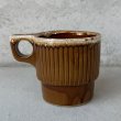 画像2: VINTAGE ANTIQUE POTTERY MUGCUP ヴィンテージ アンティーク マグカップ コップ 食器 陶器 / コーヒーカップ  ブラウン 茶色 楓 カフェ 喫茶店 店舗什器 アメリカ (6) (2)