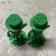 画像5: VINTAGE ANTIQUE PLANTERS MR PEANUT ヴィンテージ アンティーク ミスターピーナッツ ソルト＆ペッパー 塩胡椒入れ / コレクタブル キャラクター オブジェ ディスプレイ 緑色 雑貨 企業物 アメリカ (5)