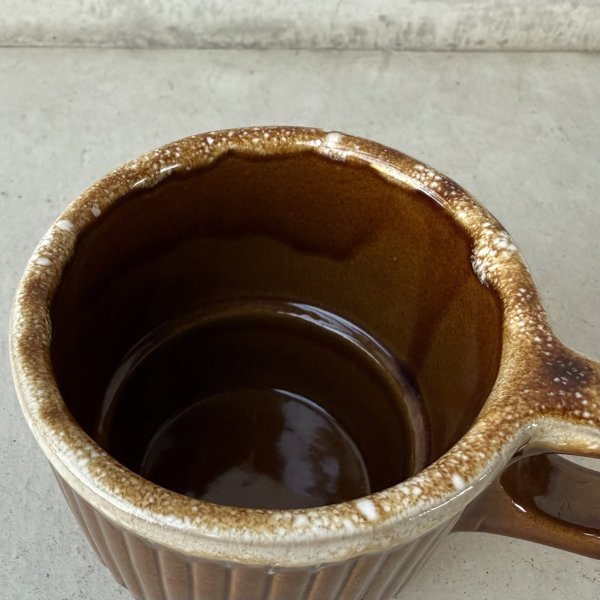 画像6: VINTAGE ANTIQUE POTTERY MUGCUP ヴィンテージ アンティーク マグカップ コップ 食器 陶器 / コーヒーカップ  ブラウン 茶色 楓 カフェ 喫茶店 店舗什器 アメリカ (7) (6)