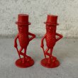 画像1: VINTAGE ANTIQUE PLANTERS MR PEANUT ヴィンテージ アンティーク ミスターピーナッツ ソルト＆ペッパー 塩胡椒入れ / コレクタブル キャラクター オブジェ ディスプレイ 赤色 雑貨 企業物 アメリカ (1)