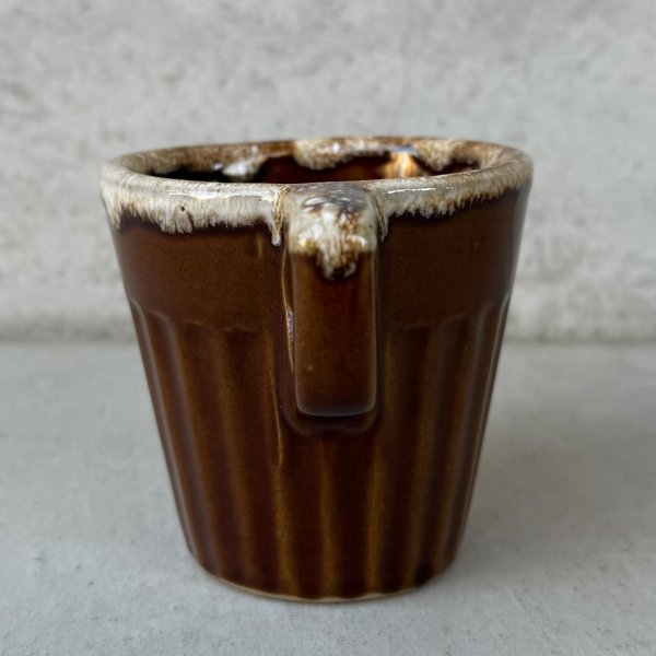 画像3: VINTAGE ANTIQUE POTTERY MUGCUP ヴィンテージ アンティーク マグカップ コップ 食器 陶器 / コーヒーカップ  ブラウン 茶色 楓 カフェ 喫茶店 店舗什器 アメリカ (8) (3)