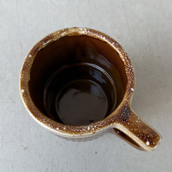 画像5: VINTAGE ANTIQUE POTTERY MUGCUP ヴィンテージ アンティーク マグカップ コップ 食器 陶器 / コーヒーカップ  ブラウン 茶色 楓 カフェ 喫茶店 店舗什器 アメリカ (6) (5)