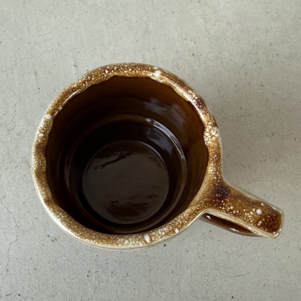 画像5: VINTAGE ANTIQUE POTTERY MUGCUP ヴィンテージ アンティーク マグカップ コップ 食器 陶器 / コーヒーカップ  ブラウン 茶色 楓 カフェ 喫茶店 店舗什器 アメリカ (7) (5)