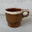 画像1: VINTAGE ANTIQUE POTTERY MUGCUP ヴィンテージ アンティーク マグカップ コップ 食器 陶器 / コーヒーカップ  ブラウン 茶色 楓 カフェ 喫茶店 店舗什器 アメリカ (6) (1)
