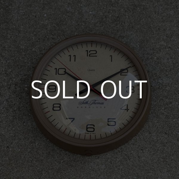 画像1: VINTAGE ANTIQUE WALL CLOCK SETH THOMAS ヴィンテージ アンティーク ウォールクロック 壁掛け時計 セストーマス / スクールクロック アイアン 鉄 小 丸型 店舗什器 アメリカ (1)