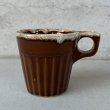 画像1: VINTAGE ANTIQUE POTTERY MUGCUP ヴィンテージ アンティーク マグカップ コップ 食器 陶器 / コーヒーカップ  ブラウン 茶色 楓 カフェ 喫茶店 店舗什器 アメリカ (8) (1)