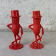 画像2: VINTAGE ANTIQUE PLANTERS MR PEANUT ヴィンテージ アンティーク ミスターピーナッツ ソルト＆ペッパー 塩胡椒入れ / コレクタブル キャラクター オブジェ ディスプレイ 赤色 雑貨 企業物 アメリカ (2)