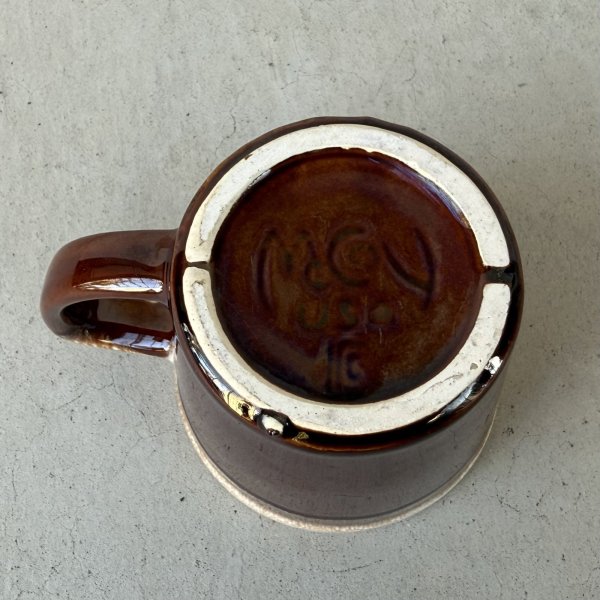 画像6: VINTAGE ANTIQUE MCCOY POTTERY MUGCUP ヴィンテージ アンティーク マッコイ マグカップ コップ 食器 陶器 / コーヒーカップ  ブラウン 茶色 カフェ 喫茶店 店舗什器 アメリカ (3) (6)
