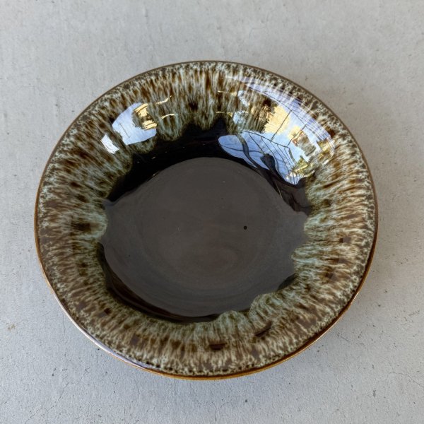 画像5: VINTAGE ANTIQUE POTTERY BOWL ヴィンテージ アンティーク ボウル 皿 食器 陶器 / ブラウン 茶色 カフェ 喫茶店 店舗什器 アメリカ (2) (5)