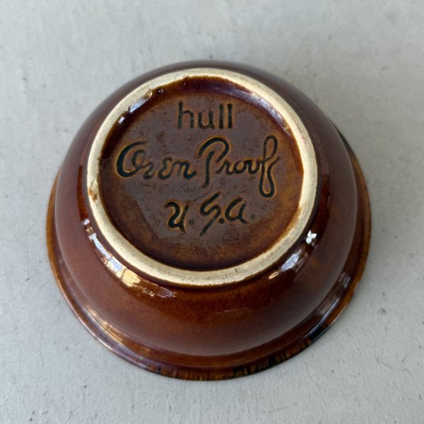 画像6: VINTAGE ANTIQUE HULL POTTERY BOWL ヴィンテージ アンティーク ハル ボウル 皿 食器 陶器 / ブラウン 茶色 カフェ 喫茶店 店舗什器 アメリカ (1) (6)
