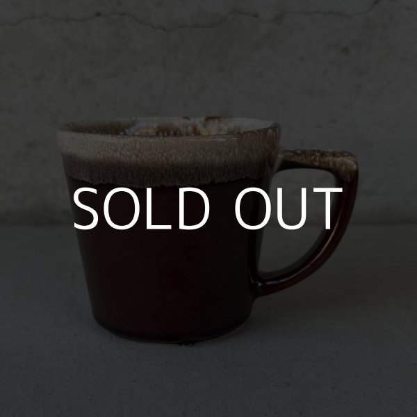 画像1: VINTAGE ANTIQUE MCCOY POTTERY MUGCUP ヴィンテージ アンティーク マッコイ マグカップ コップ 食器 陶器 / コーヒーカップ  ブラウン 茶色 カフェ 喫茶店 店舗什器 アメリカ (3) (1)