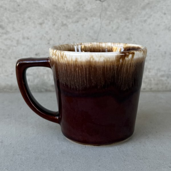 画像2: VINTAGE ANTIQUE MCCOY POTTERY MUGCUP ヴィンテージ アンティーク マッコイ マグカップ コップ 食器 陶器 / コーヒーカップ  ブラウン 茶色 カフェ 喫茶店 店舗什器 アメリカ (4) (2)