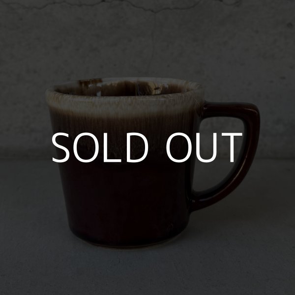 画像1: VINTAGE ANTIQUE MCCOY POTTERY MUGCUP ヴィンテージ アンティーク マッコイ マグカップ コップ 食器 陶器 / コーヒーカップ  ブラウン 茶色 カフェ 喫茶店 店舗什器 アメリカ (4) (1)