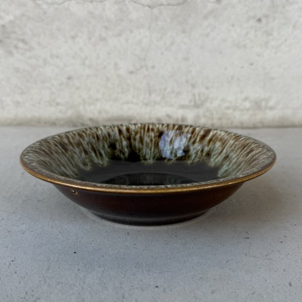 画像4: VINTAGE ANTIQUE POTTERY BOWL ヴィンテージ アンティーク ボウル 皿 食器 陶器 / ブラウン 茶色 カフェ 喫茶店 店舗什器 アメリカ (2) (4)