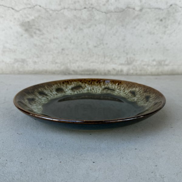 画像3: VINTAGE ANTIQUE PLATE POTTERY ヴィンテージ アンティーク プレート 皿 陶器 食器 / トレー 丸皿 ブラウン 茶色 カフェ 喫茶店 店舗什器 アメリカ USA (4) (3)