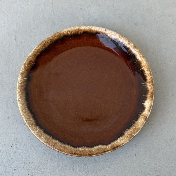 画像1: VINTAGE ANTIQUE HULL  POTTERY ヴィンテージ アンティーク ハル ポタリー プレート 皿 陶器 食器 / トレー ブラウン 茶色 カフェ 喫茶店 店舗什器 アメリカ USA (3) (1)