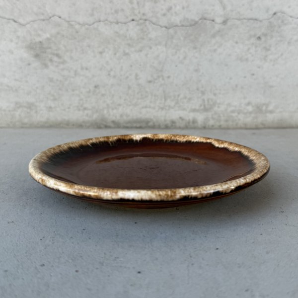 画像4: VINTAGE ANTIQUE HULL  POTTERY ヴィンテージ アンティーク ハル ポタリー プレート 皿 陶器 食器 / トレー ブラウン 茶色 カフェ 喫茶店 店舗什器 アメリカ USA (3) (4)