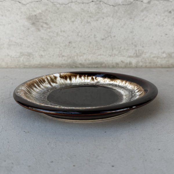 画像3: VINTAGE ANTIQUE PFALTZGRAFF PLATE POTTERY ヴィンテージ アンティーク ファルツグラフ プレート 皿 陶器 食器 / トレー 丸皿 ブラウン 茶色 カフェ 喫茶店 店舗什器 アメリカ USA (8) (3)