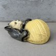 画像4: VINTAGE ANTIQUE CHALKWEAR CAT ヴィンテージ アンティーク チョークウェア 猫 ねこ オブジェ / コレクタブル ディスプレイ インテリア ストリングホルダー 毛糸ホルダー 置物 動物 アメリカ (4)