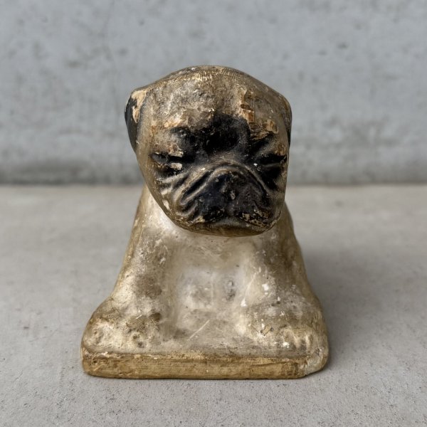 画像2: VINTAGE ANTIQUE CHALKWEAR BULLDOG ヴィンテージ アンティーク チョークウェア ブルドッグ オブジェ / コレクタブル ディスプレイ インテリア 犬 置物 動物 アメリカ (2)