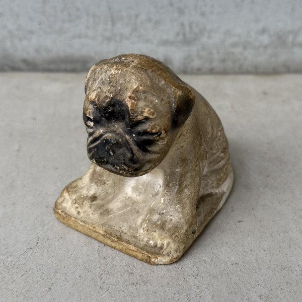 画像1: VINTAGE ANTIQUE CHALKWEAR BULLDOG ヴィンテージ アンティーク チョークウェア ブルドッグ オブジェ / コレクタブル ディスプレイ インテリア 犬 置物 動物 アメリカ (1)