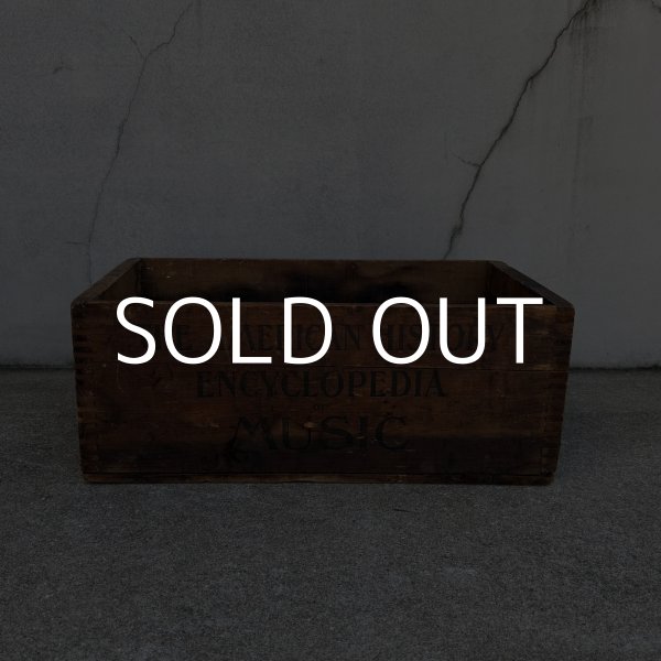 画像1: VINTAGE ANTIQUE WOOD CRATE WOODEN BOX THE AMERICAN HISTORY AND ENCYCLOPEDIA OF MUSIC ヴィンテージ アンティーク ウッドボックス 木箱 / コレクタブル 収納 ケース 店舗什器 アメリカ USA  (1)