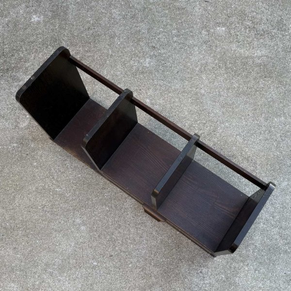 画像6: アンティーク 昭和レトロ 古道具 本立て 本棚 ブックスタンド / インテリア 収納 木製 家具 古民家 蔵 うぶだし (6)