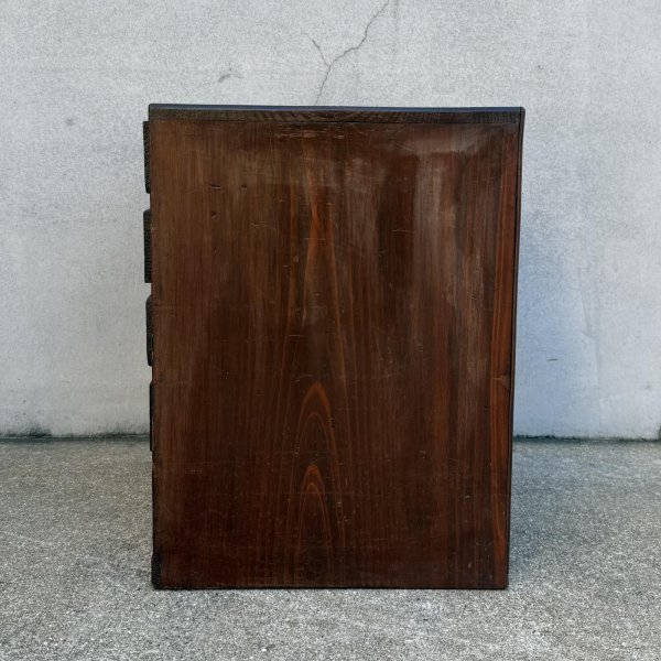 画像5: アンティーク 昭和レトロ 古道具 小引き出し 棚 チェスト / レターケース 書類入れ ５段 木製 収納 家具 古民家 蔵 うぶだし (5)