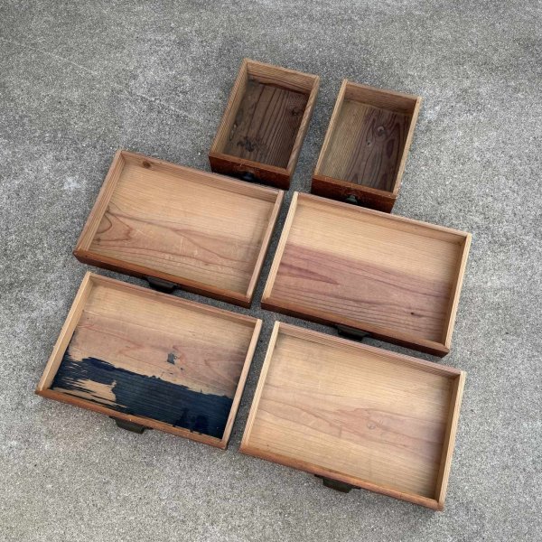 画像10: アンティーク 昭和レトロ 古道具 引き出し 小箪笥 / 木製 収納 棚 家具 和箪笥 小物入れ 古民家 蔵 うぶだし (10)