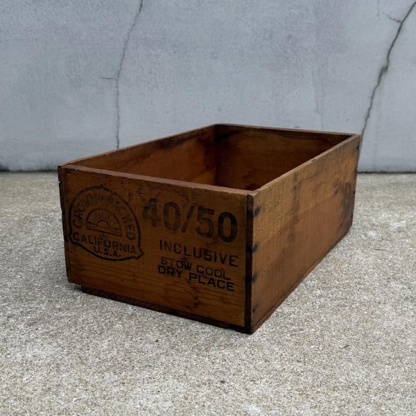 画像1: VINTAGE ANTIQUE WOOD CRATE WOODEN BOX SUNLAND ヴィンテージ アンティーク ウッドボックス 木箱 / コレクタブル 収納 ケース アドバタイジング 店舗什器 アメリカ  (1)
