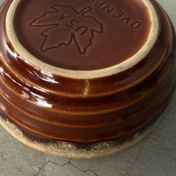 画像8: VINTAGE ANTIQUE BOWL ヴィンテージ アンティーク ボウル 食器 陶器 /  ブラウン 茶色 カフェ 喫茶店 店舗什器 アメリカ A (8)